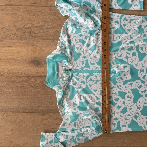 San Soleil Womens Half Zip Pullover Blue White Medium - Picture 3 of 4